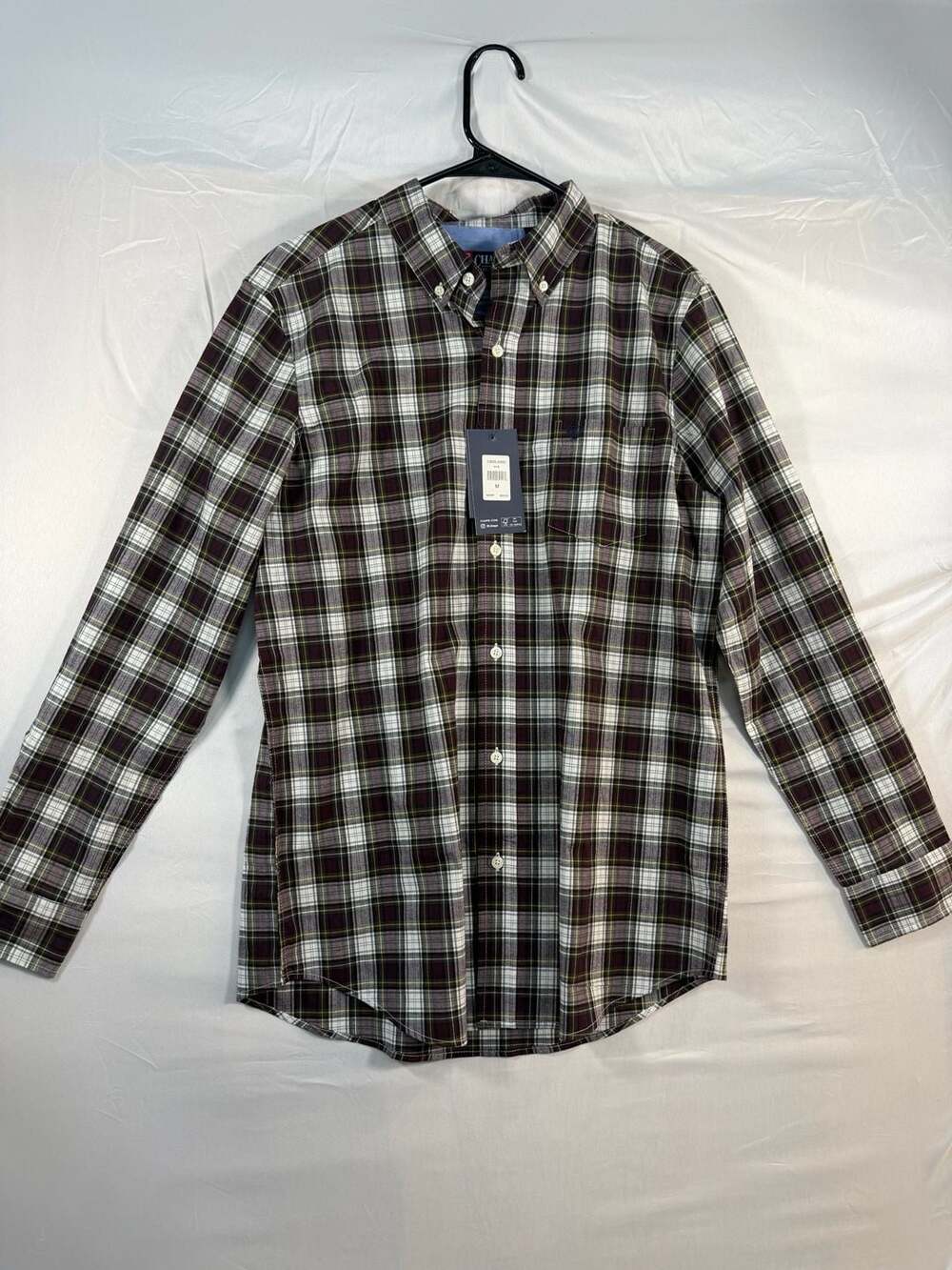 Chaps Long Sleeve Button Down Shirt Size M Plaid